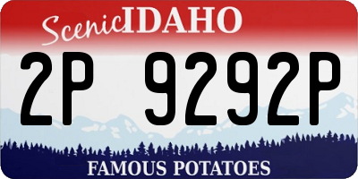 ID license plate 2P9292P
