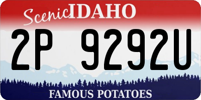 ID license plate 2P9292U