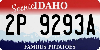 ID license plate 2P9293A