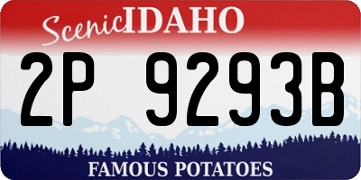 ID license plate 2P9293B