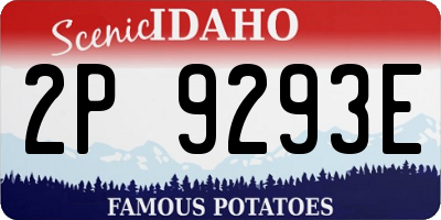 ID license plate 2P9293E