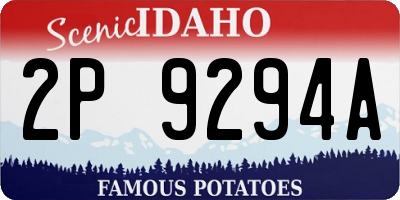ID license plate 2P9294A