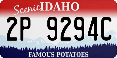 ID license plate 2P9294C