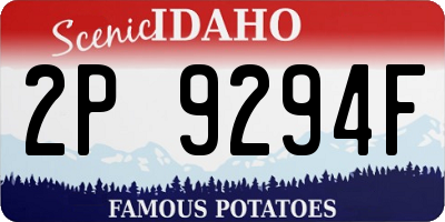 ID license plate 2P9294F