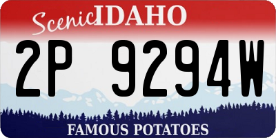 ID license plate 2P9294W