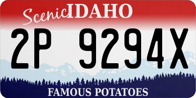 ID license plate 2P9294X