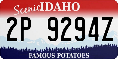 ID license plate 2P9294Z