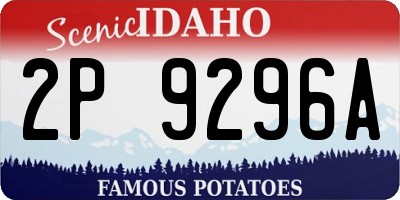 ID license plate 2P9296A