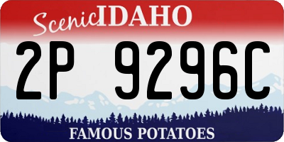 ID license plate 2P9296C