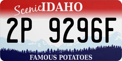 ID license plate 2P9296F