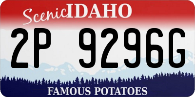 ID license plate 2P9296G
