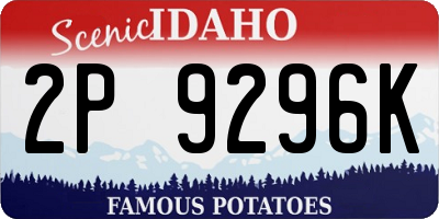 ID license plate 2P9296K
