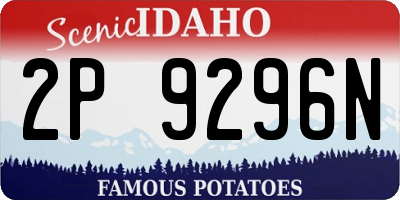 ID license plate 2P9296N