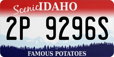 ID license plate 2P9296S