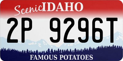 ID license plate 2P9296T