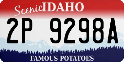 ID license plate 2P9298A