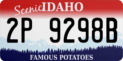 ID license plate 2P9298B