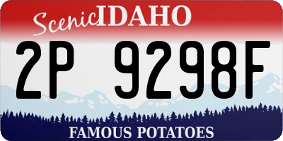 ID license plate 2P9298F