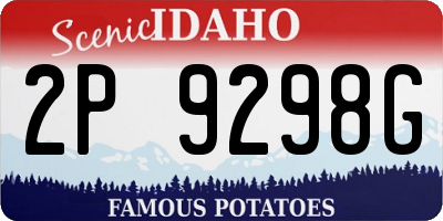 ID license plate 2P9298G