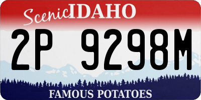 ID license plate 2P9298M