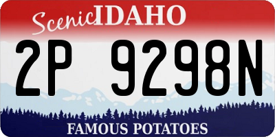 ID license plate 2P9298N