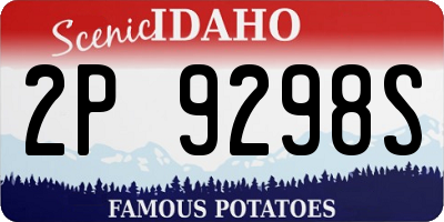 ID license plate 2P9298S