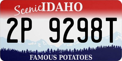 ID license plate 2P9298T
