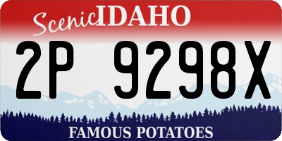 ID license plate 2P9298X