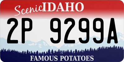 ID license plate 2P9299A