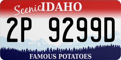 ID license plate 2P9299D