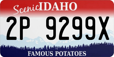 ID license plate 2P9299X
