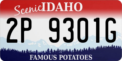 ID license plate 2P9301G