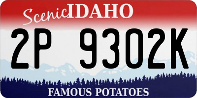 ID license plate 2P9302K
