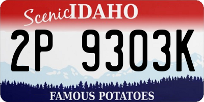 ID license plate 2P9303K