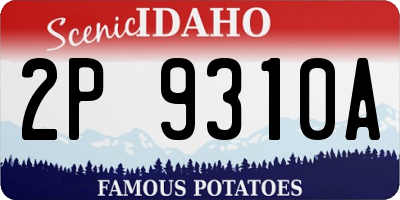 ID license plate 2P9310A