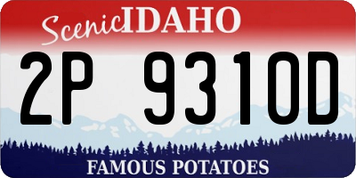 ID license plate 2P9310D