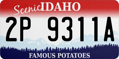 ID license plate 2P9311A