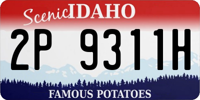 ID license plate 2P9311H
