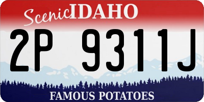 ID license plate 2P9311J
