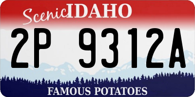 ID license plate 2P9312A