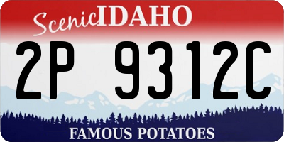 ID license plate 2P9312C