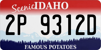 ID license plate 2P9312D