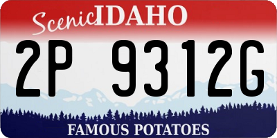 ID license plate 2P9312G