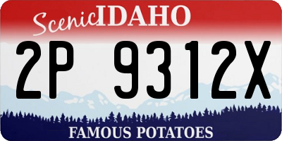 ID license plate 2P9312X
