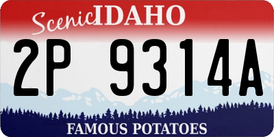 ID license plate 2P9314A