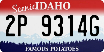 ID license plate 2P9314G