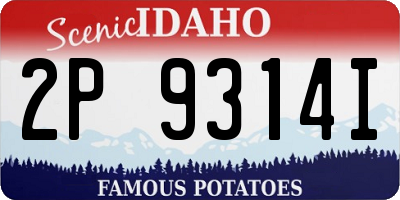ID license plate 2P9314I