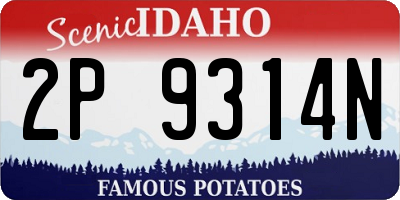 ID license plate 2P9314N