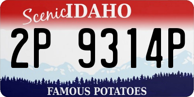 ID license plate 2P9314P