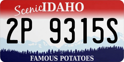 ID license plate 2P9315S